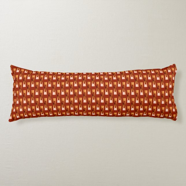 Art Deco Metallic Geometric - Copper and Rust Body Pillow (Front)