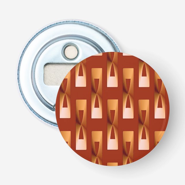 Art Deco Metallic Geometric - Copper and Rust Bottle Opener (Front)