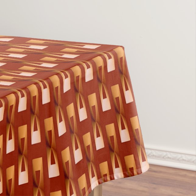 Art Deco Metallic Geometric - Copper and Rust Tablecloth (In Situ)