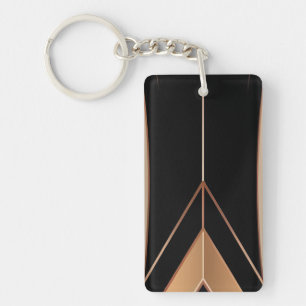 Art Deco Metallic Geometric Elegance Keychain