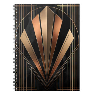 Art Deco Metallic Geometric Elegance Notebook