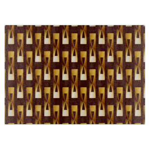 Art Deco Metallic Geometric - Gold and Chocolate Cutting Board