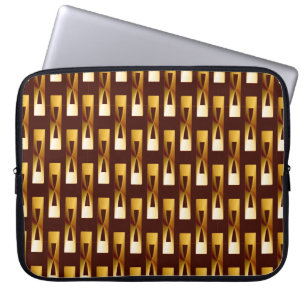 Art Deco Metallic Geometric - Gold and Chocolate Laptop Sleeve