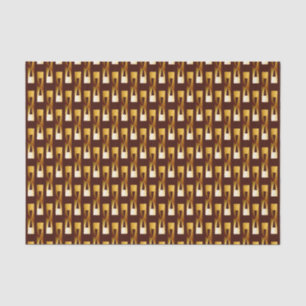 Art Deco Metallic Geometric - Gold and Chocolate Tissue Paper