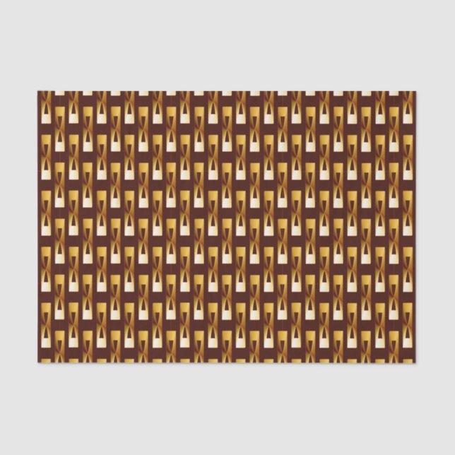 Art Deco Metallic Geometric - Gold and Chocolate Tissue Paper (Front)