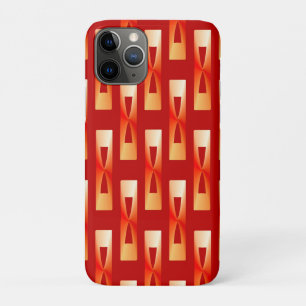 Art Deco Metallic Geometric - Red and Coral iPhone 11 Pro Case