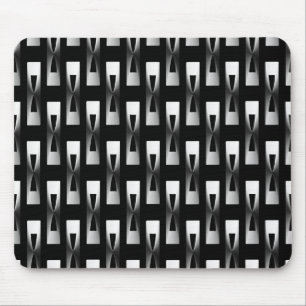Art Deco Metallic Geometric - Silver and Black Mouse Pad