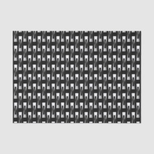 Art Deco Metallic Geometric - Silver and Black Tissue Paper