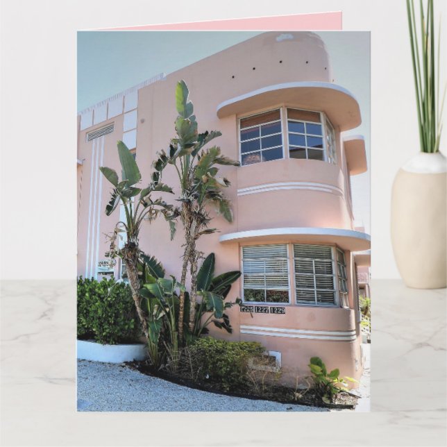 ART DÉCO MIAMI BEACH Carte de voeux ANNIVERSAIRE (Devant)