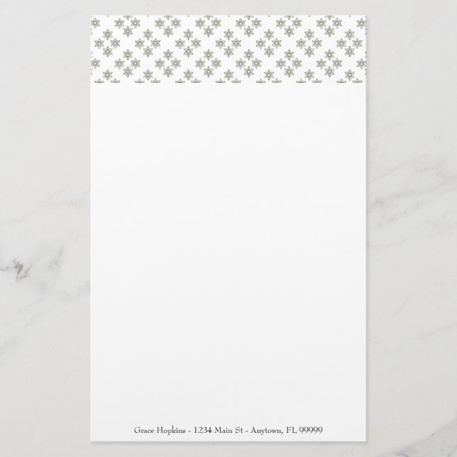 Art Deco Mini Stars Personalized Stationery (Front)
