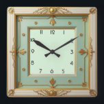 Art Deco Mint Square Wall Clock<br><div class="desc">Great clock design. You will love it like others. Be free to use this design for other product you like or to customize and add your text. Follow me for more. Thank you. Have a nice day.</div>