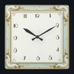Art DEco Mint Square Wall Clock<br><div class="desc">Great clock design. You will love it like others. Be free to use this design for other product you like or to customize and add your text. Follow me for more. Thank you. Have a nice day.</div>