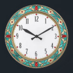 Art Deco Mint Wall Large Clock<br><div class="desc">Great clock design. You will love it like others. Be free to use this design for other product you like or to customize and add your text. Follow me for more. Thank you. Have a nice day.</div>