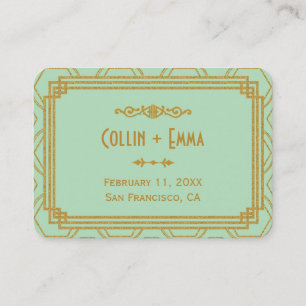 Art Deco Mint Wedding Place Cards