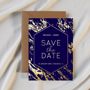Art Deco Modern Hexagon Wedding Save the Date