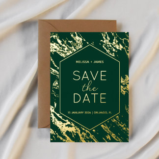 Art Deco Modern Hexagon Wedding Save the Date