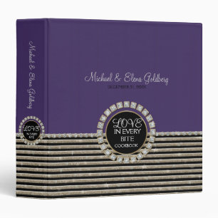 Art Deco Modern Horizontal Stripe Glitter Look Binder