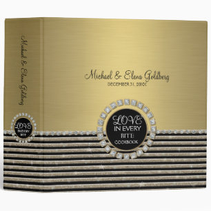 Art Deco Modern Horizontal Stripe Glitter Look Binder
