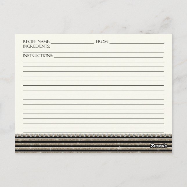 Art Deco Modern Horizontal Stripe Glitter Look Postcard (Back)