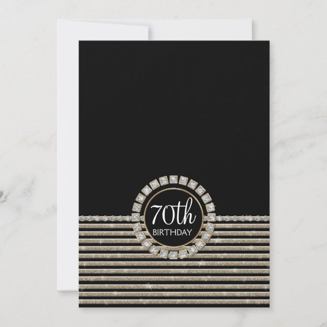 Art Deco Modern Horizontal Striped Birthday Party Invitation (Front)