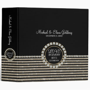 Art Deco Modern Horizontal Striped Wedding Set Binder
