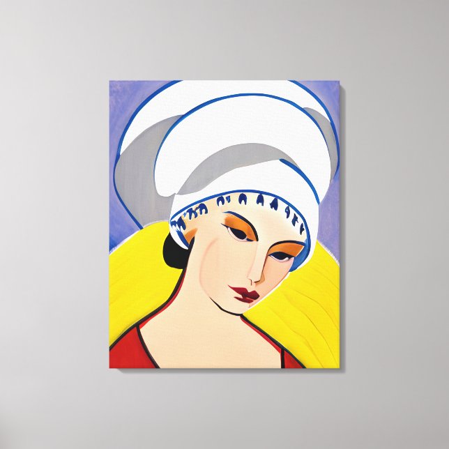 Art Deco Modern Lady in a Turban Canvas Print (Front)