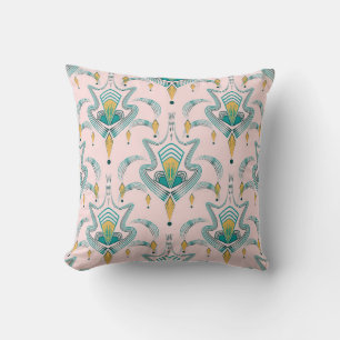 Art deco modern pattern graphic ornament. Abstract Throw Pillow