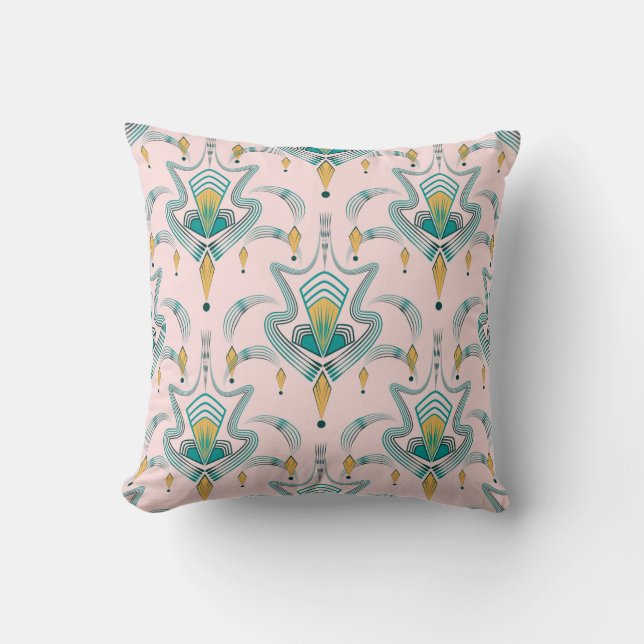 Art deco modern pattern graphic ornament. Abstract Throw Pillow (Front)