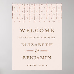 Art Déco moderne Blush Rose Rose Gold Mariage