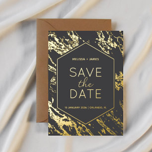 Art déco moderne Faire-part de mariage hexagonal