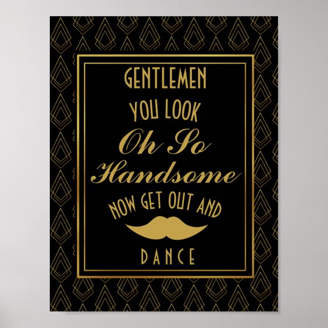 Art déco moderne Gold & Black GENTLEMEN SALLE DE B (Devant)