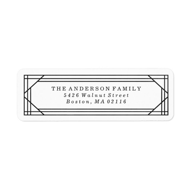 Art déco moderne noir et blanc | Vacances (Devant)