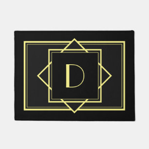 Art Deco Monogram Doormat - Gold