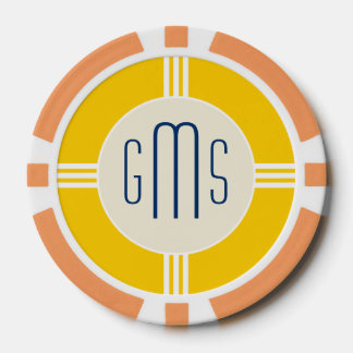 Art Deco Monogram Initials Personalized Poker Chip