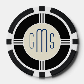Art Deco Monogram Initials Personalized Poker Chip
