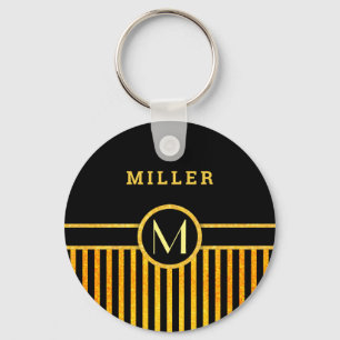 Art deco monogram keychain