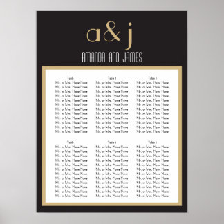 Art Deco Monogram Wedding Seating Chart