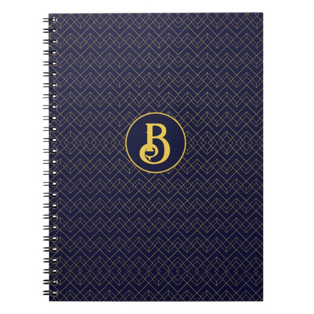 Art Deco Monogrammed Notebook (Front)