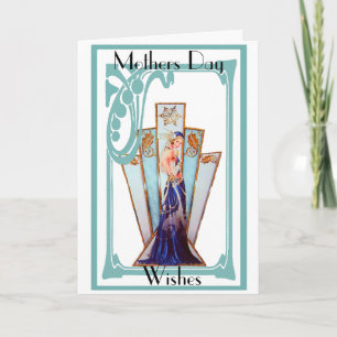 ART DECO MOTHERS DAY GREETING CARD