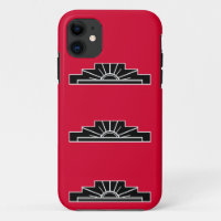 Art Deco Motif in B&W and Red Case-Mate iPhone Cas