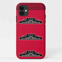 Art Deco Motif in B&W and Red Case-Mate iPhone Cas