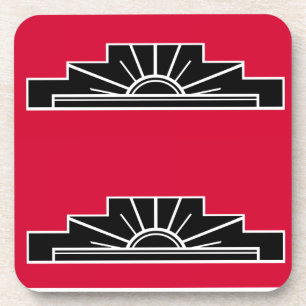 Art Deco Motif in B&W and Red Coaster