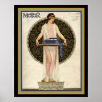 Art Deco Motor Magazine Cover 16 x 20