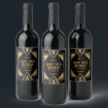 Art Deco Name Happy 30th Birthday Gold Black Wine Label<br><div class="desc">To make a bottle gift extra special, add a label with your recipient's name, date and occasion. This Is in 1920s era Art Deco style elegance in gold and black for a 30th birthday gift. You can easily change the text, and also customize fonts, text colour and background colours if...</div>