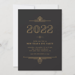Art Deco New Year's Party Invitations