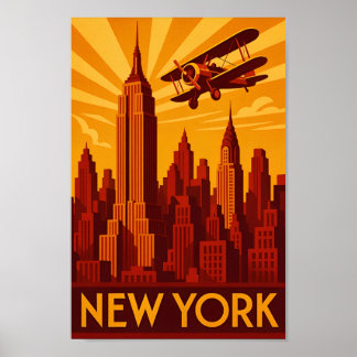 Art deco New York poster print