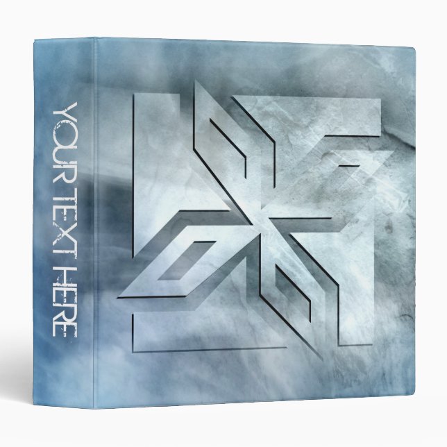 Art Deco Ninja Star Icon, stone lighting overlay Binder (Front/Spine)