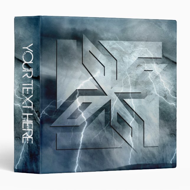 Art Deco Ninja Star Icon, stone lightning overlay Binder (Front/Spine)