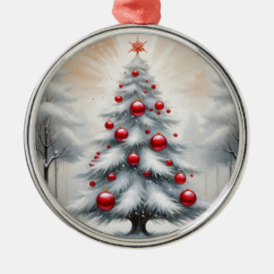 Art Déco Noël Rouge Ornements hiver