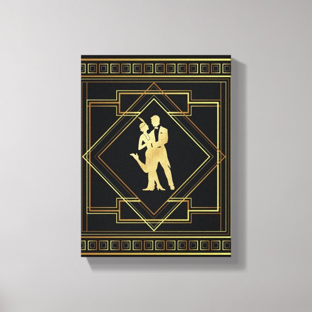 Art déco noir et or flapper années 1920 (Recto)